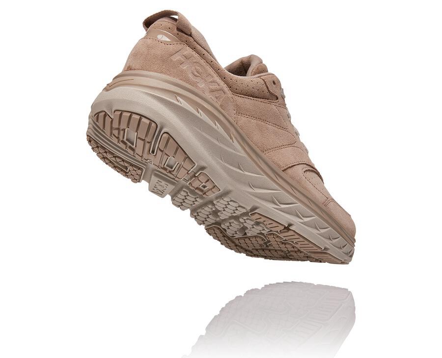 Hoka One One Mens Walking Shoes - Bondi L Suede - Grey - YTOK52940